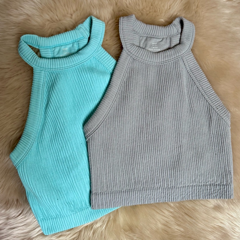 Aerie Real Good cropped tank tops